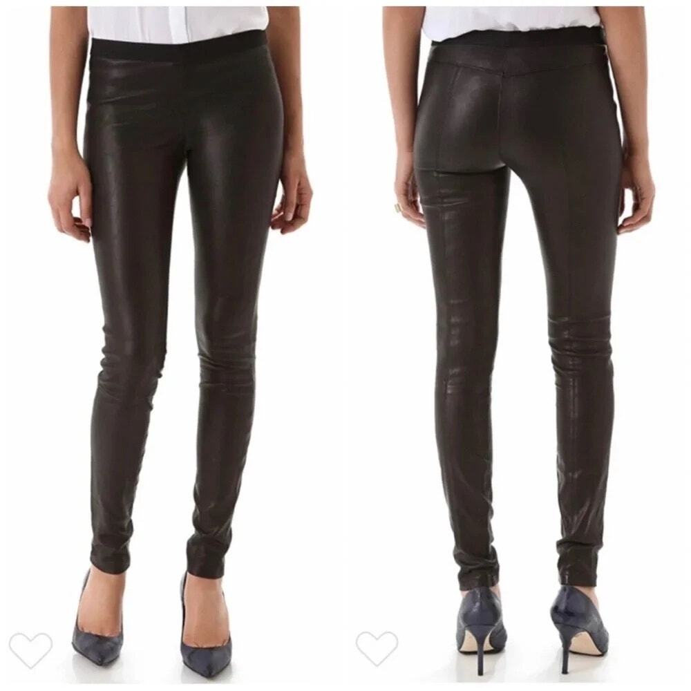 Joseph Dark Leather Trousers